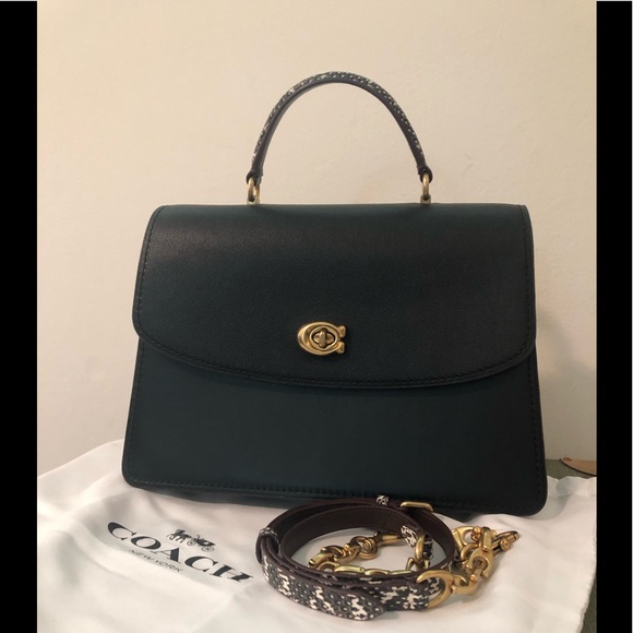 parker top handle 32 in colorblock with snakeskin detail